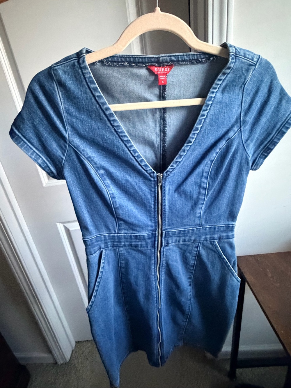Like New Sexy Slimming denim dress by Guess (with pockets)